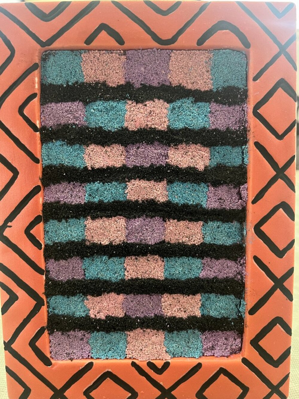Abstract Pink, Purple, Blue, Framed Sand Art (01G)